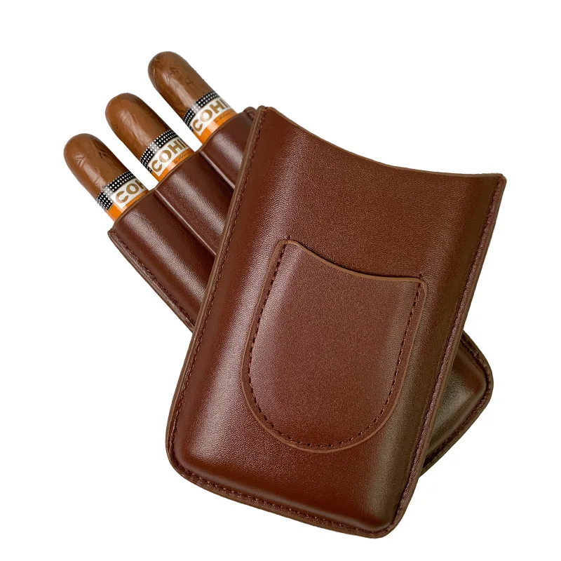 Cuban cigar case with cigar cutter humidor portable cigar box large cowhide