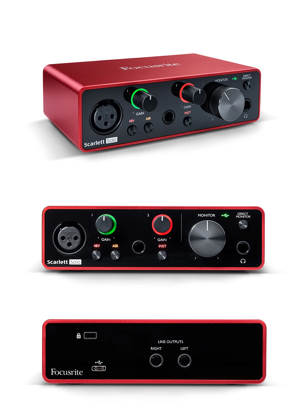 Focusrite Solo 3rd Gen Sound Card USB Audio Interface External Recording Guitar Headphone External Amplifier Mic Preamp original