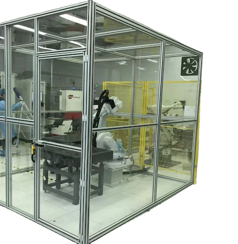 Robot protective cover workshop safety protective net aluminum alloy protective net warehouse isolation network