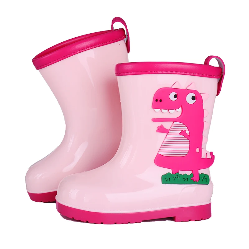 Wholesale Soft Children PVC Boys Waterproof Light Girls Lovely Animal Pattern Thermal Wellies Kids Rainboots