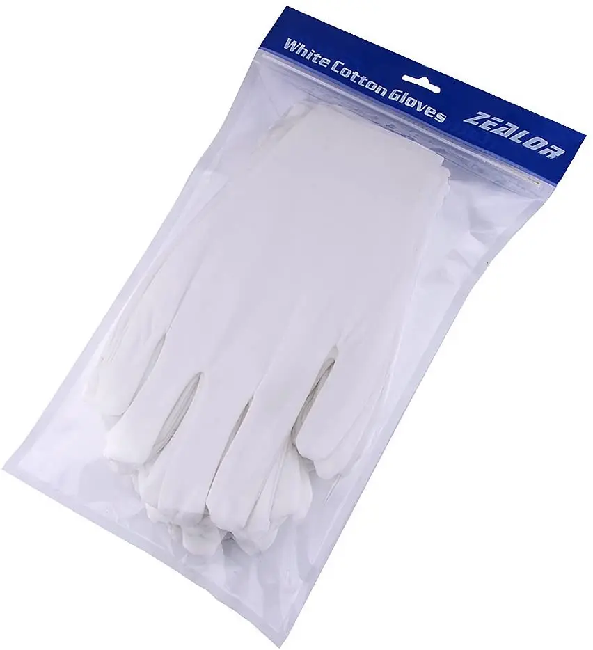 Microfiber Jewelry Cleaning Polishing Gloves Custom Silk Screen Printed White Anti-slip Customizable Jasmine 200pcs