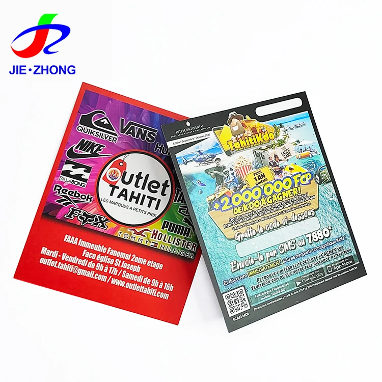 Full Color Manufacture Custom Printing Paper Lottery Ticket Scratch Off Cards