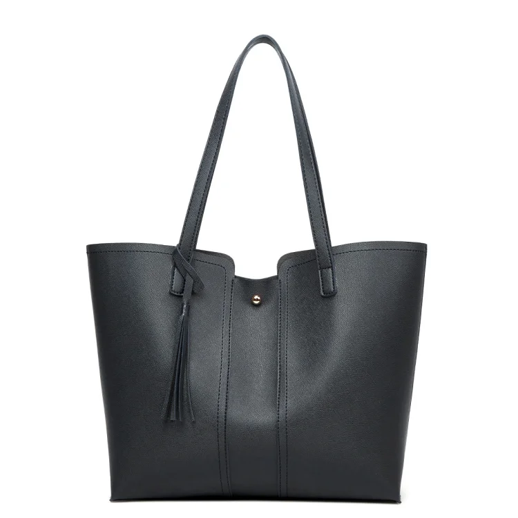 Factory Direct European American Fashion Cross Pattern Large Capacity Black Tote Bags Women Handbags China