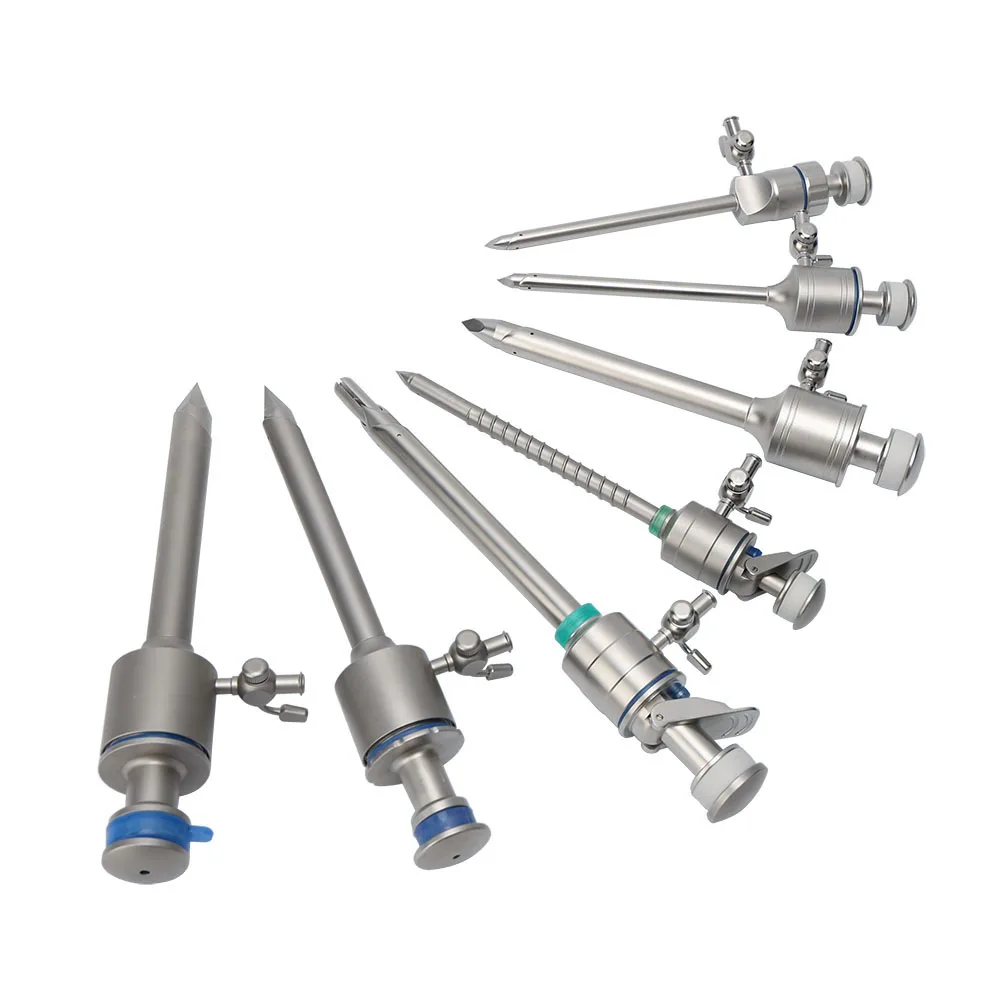 Reusable laparoscopic trocar instrument sets laparoscopic surgery trocar 3mm,medical laparoscopic trocar 5mm 10mm 15mm abdominal