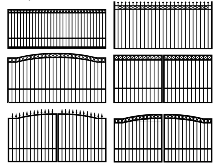 China manufacturer of steel  picket fence and drive way main gate