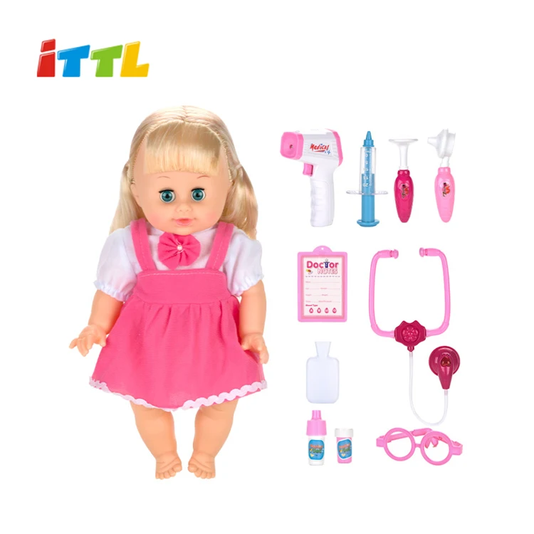 The factory customized ABS plastic doctor toys cute dolls with medical appliances