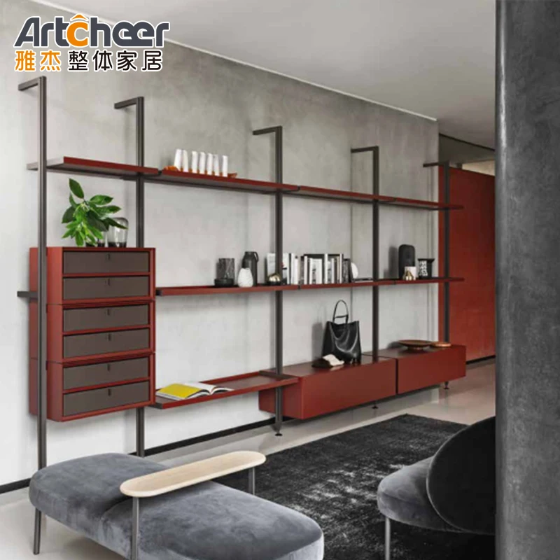 Aluminium modern store display rack with wine cabinet drawer for living room furniture