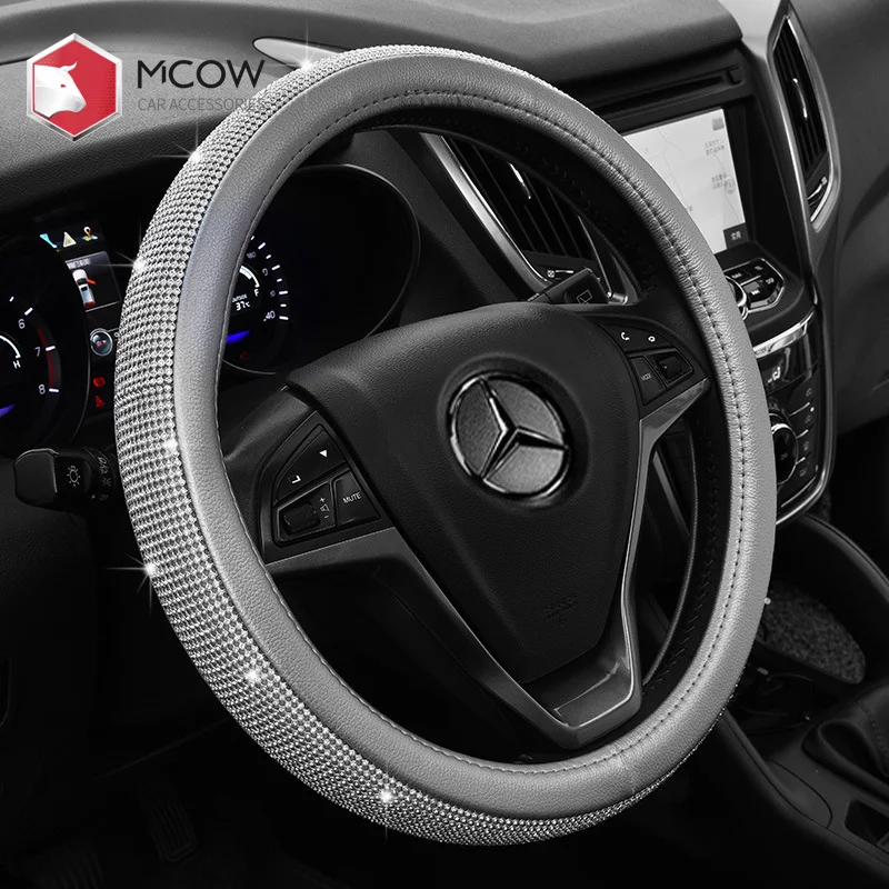 
Factory Wholesale Supplier Car Accessories Fashion Luxury Bling Diamond Universal Auto Car Steering Wheel Cover For Amazon Ebay 
