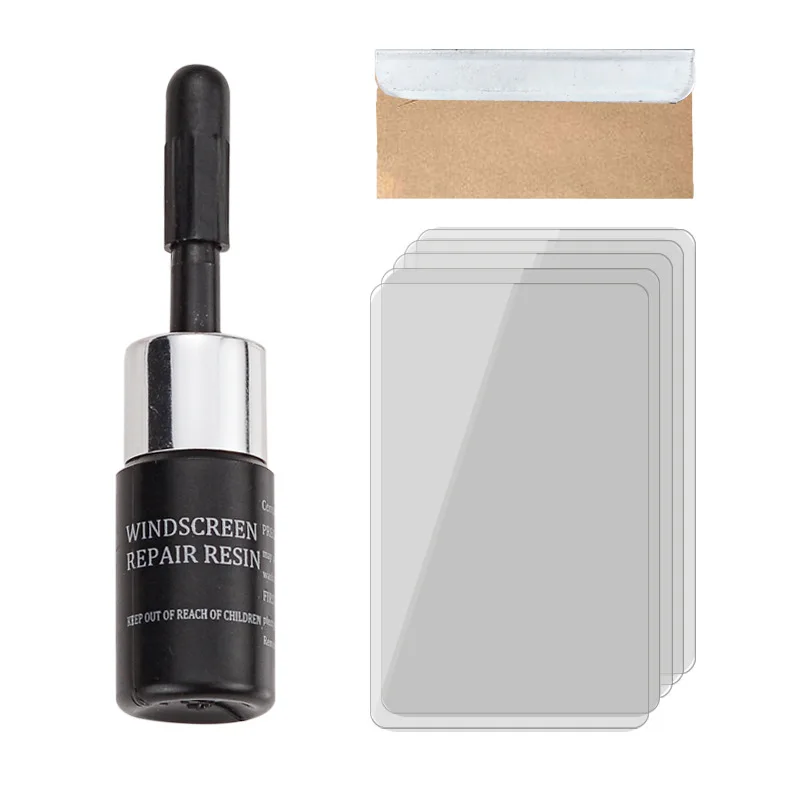 Windshield Repair Kit Crack for Chips and Cracks With Curing Lamp Towel Gloves