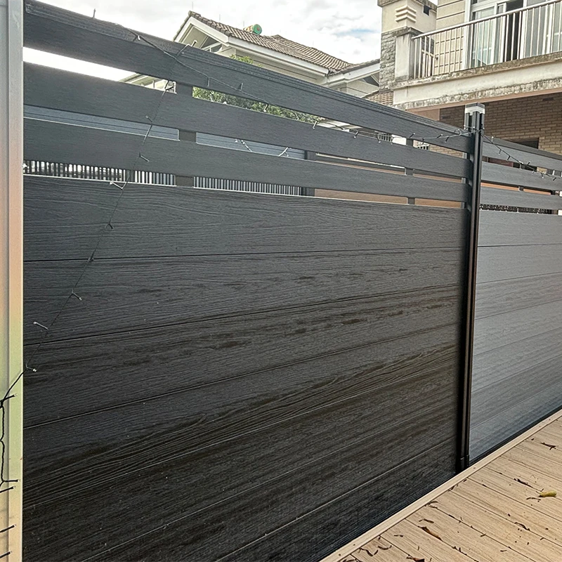 Treslam hot sale home garden decorative privacy fence waterproof panels wood plastic board composite material outdoor wpc fence