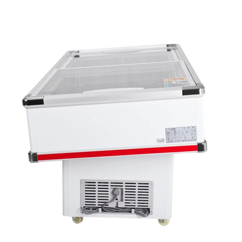 MUXUE supermarket display meat showcase chest freezer sliding glass door sea food freezer for market