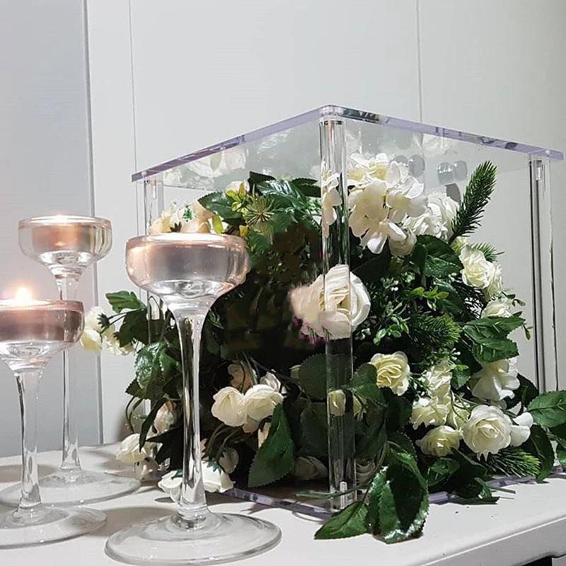 Table Flower Rack Acrylic Crystal Wedding Road Lead Wedding Centerpiece Cake Stand Event Party Christmas Decoration