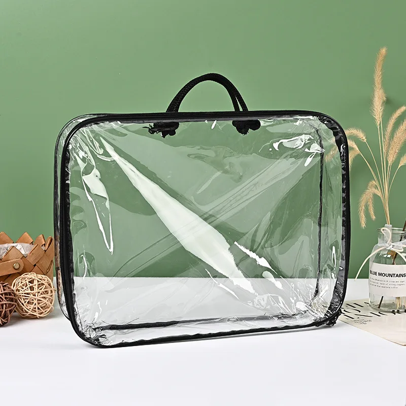 Пользовательский логотип ПВХ Zip Lock сумка для хранения с металлической молнией многоразовая прозрачная пластиковая постельного белья и