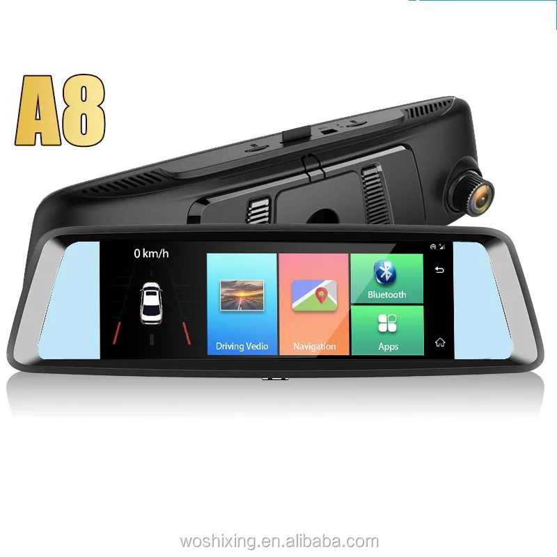 WOSX A8 4G автомобиля регистраторы 7 дюймов зеркало заднего вида dvr android навигации wi-fi двойной камерой Live video