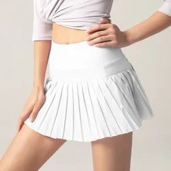 Женская теннисная юбка с карманами, юбка для тренировок с высокой талией, быстросохнущие спортивные юбки для бега
