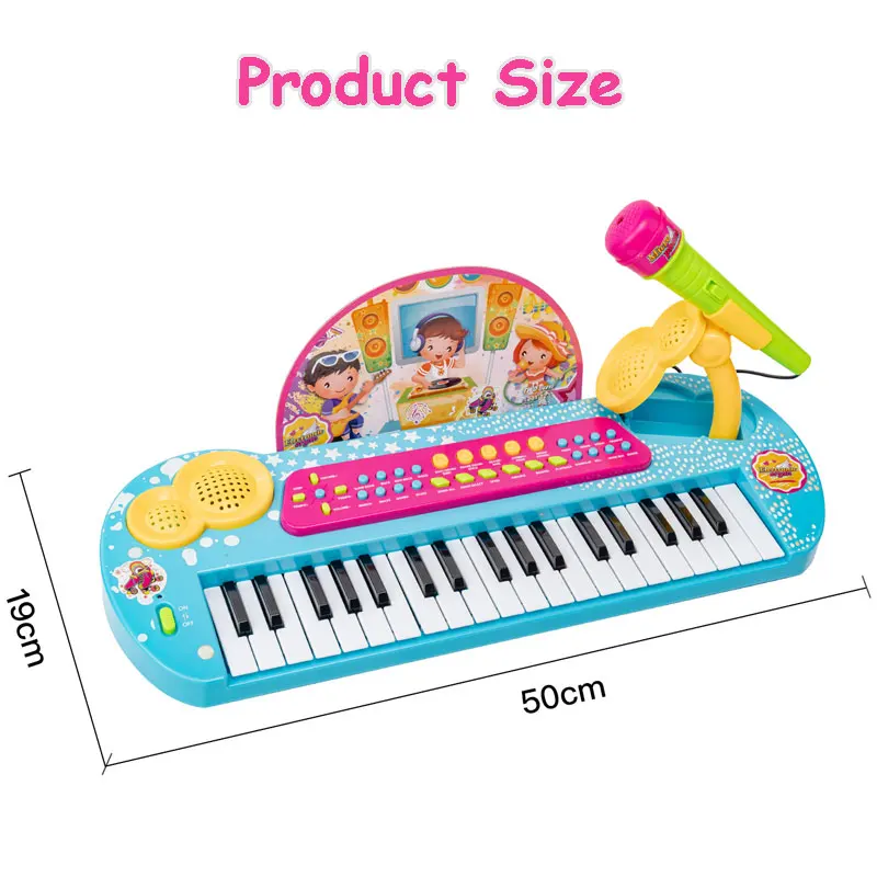Musical Instruments Children Play Gaming Microphone Toys 37 Key Electric Keyboard Piano Electric Organ For Beginners