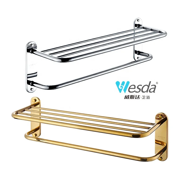 WESDA Factory Direct Sale Household Minimalist Style Towel Shelf Silver Gold Towel Rack Bathroom in Bulk