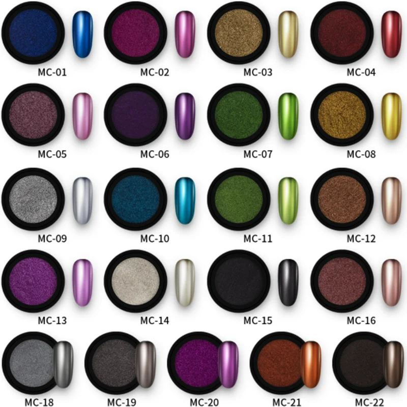 Hot Selling Mirror Powder Nail Art Pigment Manicure 40 Colors Decoration Holographic Fine Mirror Powder