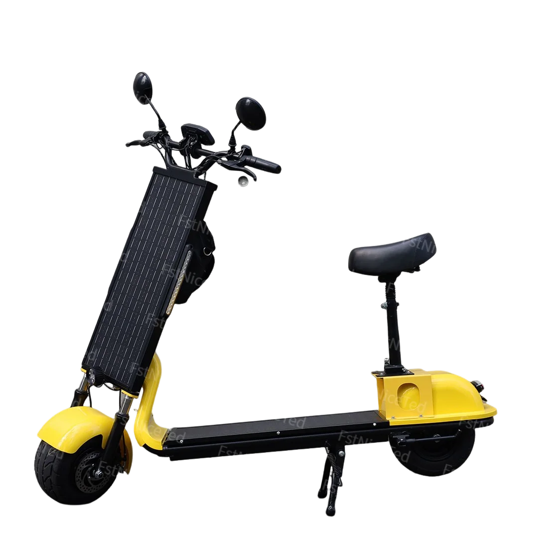 2024 New Innovation App Anti-impact 400w 700w Solar Energy 2 Solar Panels mobility Foldable solar powered electric scooter