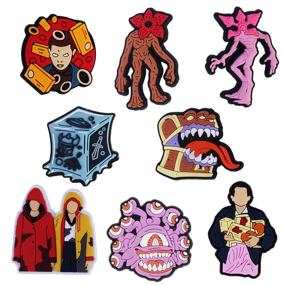 Wholesale New Hot Stranger Things 4 T Designs Charms PVC Shoes charms for Clog
