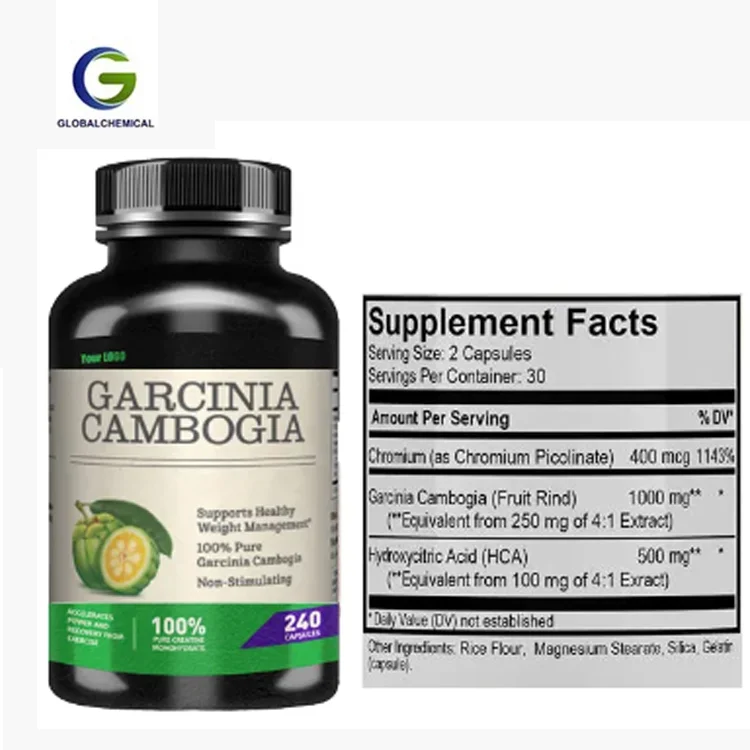 OEM hydroxycitric acid HCA capsules supplements top extract garcinia cambogia capsules for weight management