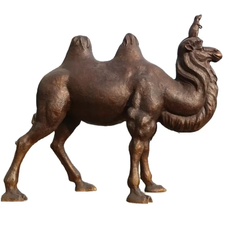Antique bronze camel sculpture standing camel statue park decor