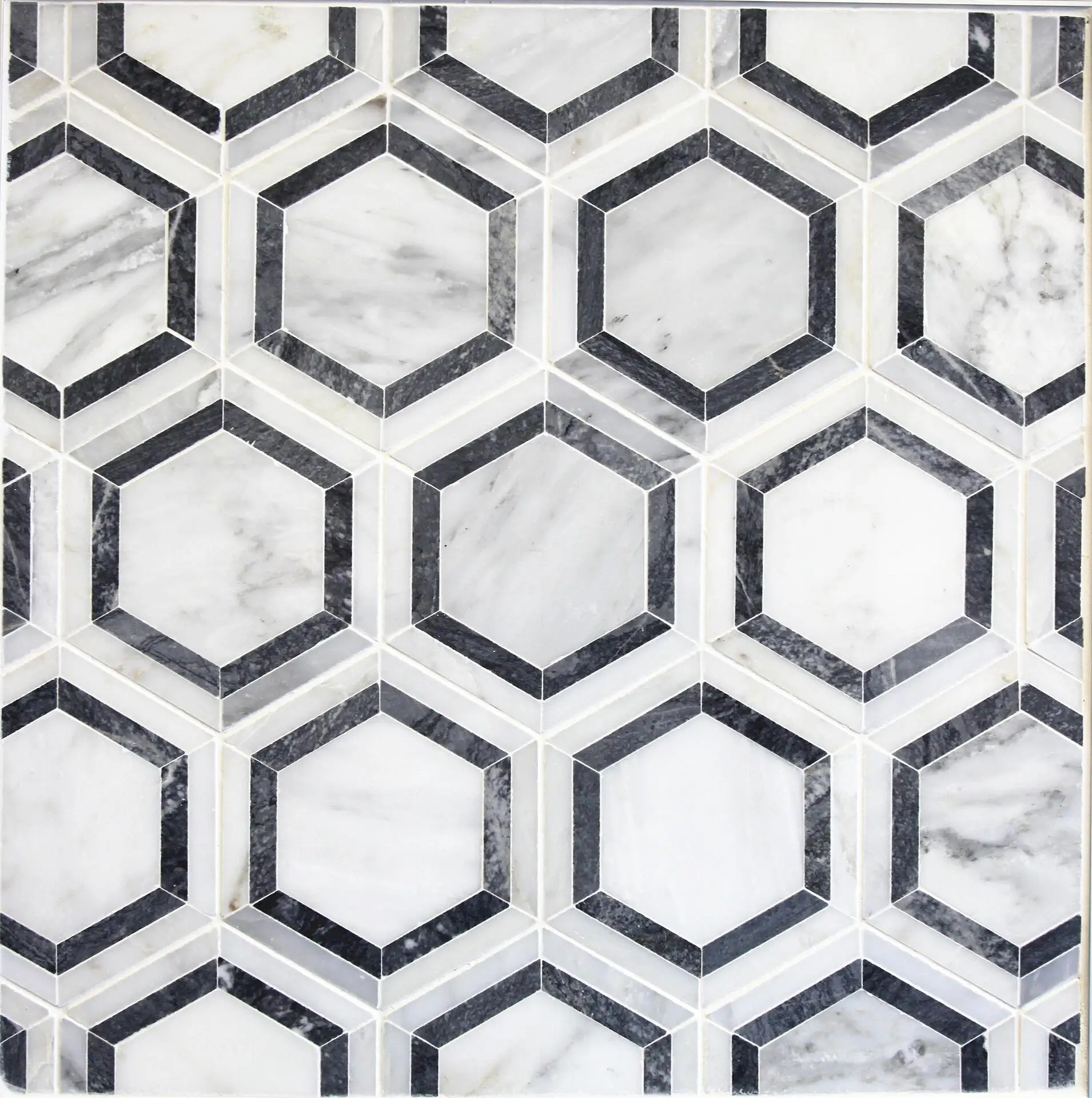 French Pattern Marble Mosaic Tile Natural Stone Gray Carrara Marble Mosaic Tile For Bathroom Kitchen Wall Flooring
