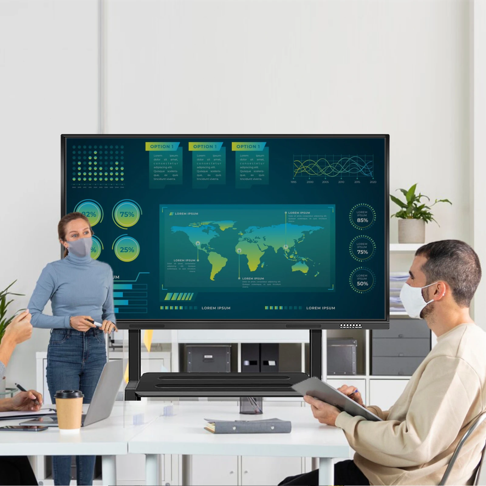 Электронная смарт-доска для обучения в классе 55 65 75 86 98