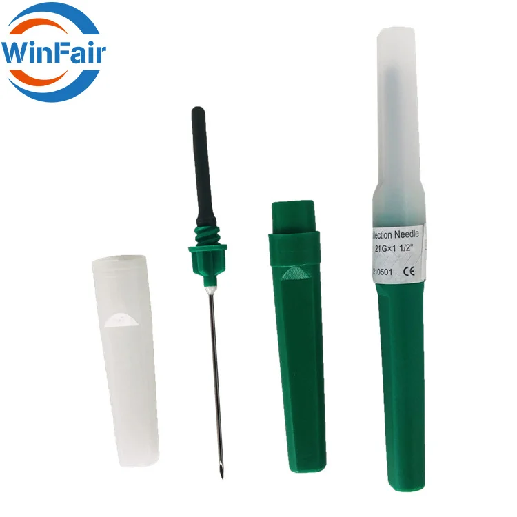 WinFair Disposable Vacuum Venous Safety Pen-Type Draw Blood Test Collection Needle 18G-22G 23G Medical Blood Collection Needle