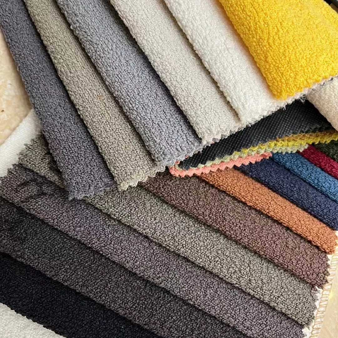 new fashion design 350-550gsm plain velvet dyeing boucle fabric