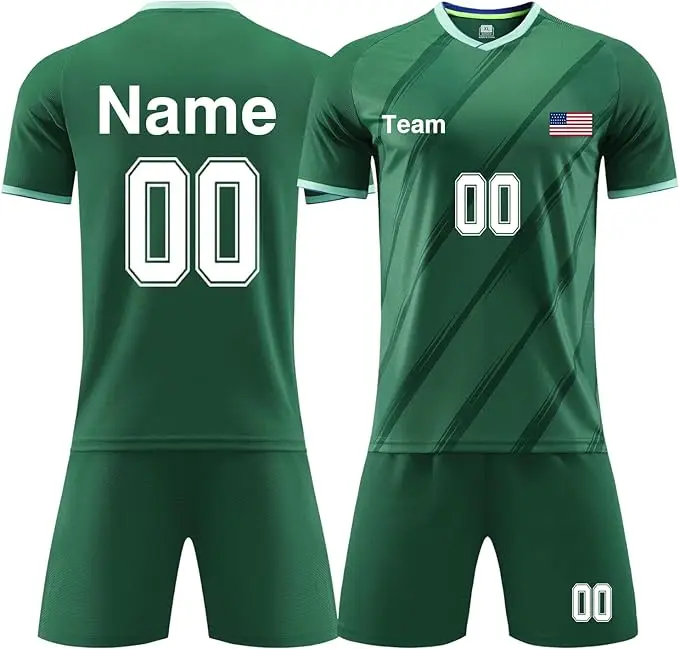 Custom Polyester Breathable Mens Sports Football Jersey Soccer Uniforms Sets Soccer Wear Jersey Set Football Kits Full Set