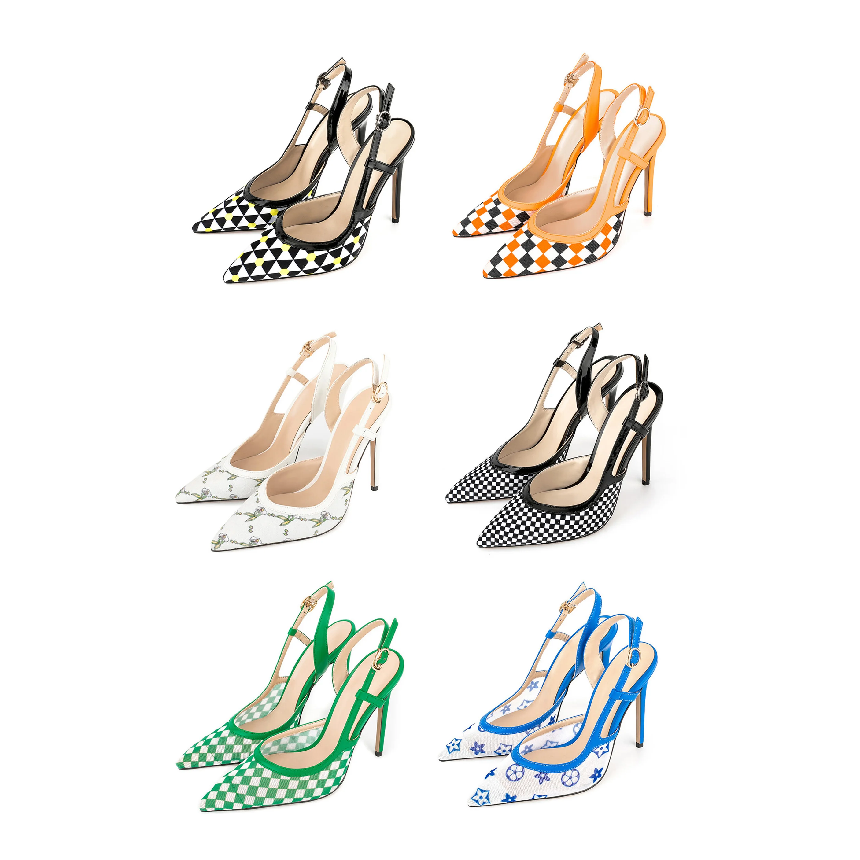 2023 New Series Style Slingback Heel Pumps for Women Casual Formal Pointed Toe High