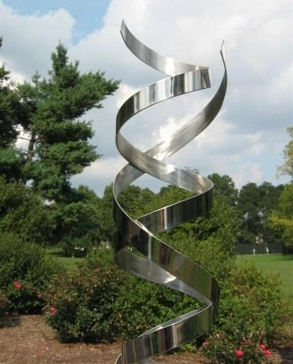 Outdoor garden courtyard contemporary metal art stainless steel  sculpture polished abstract sculpture