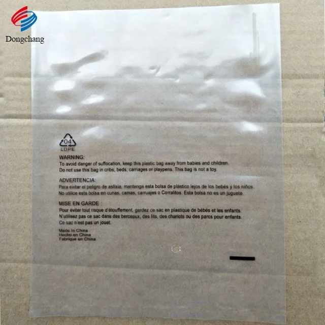 All-purpose heat seal suffocation warning clear poly bag