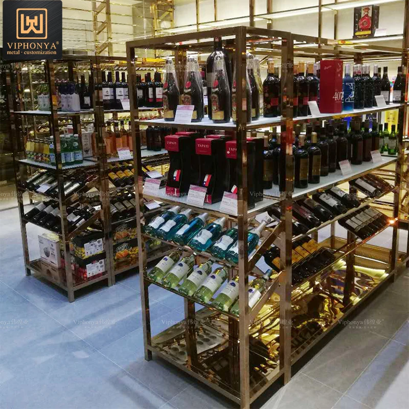 Factory wholesale premium stainless steel wine rack hot sell design perfect for home and bar use