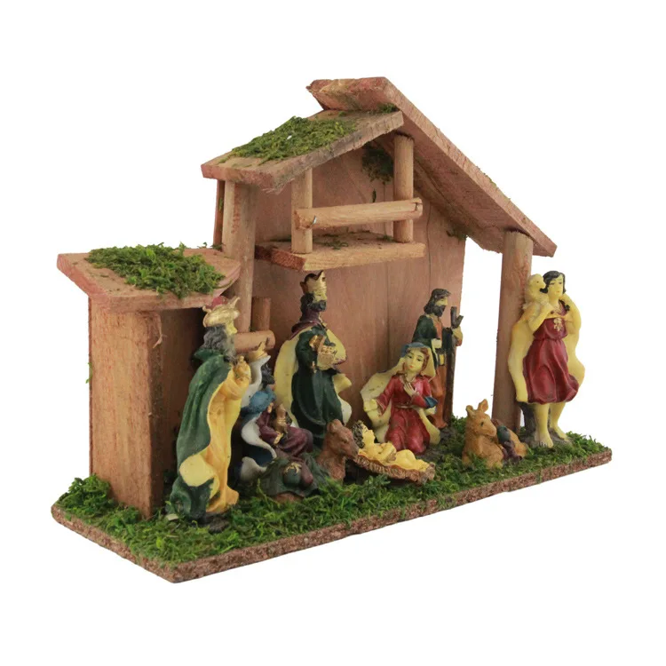 47 см большая ясль для кроватки рождественский вертеп фигурки католическое украшение Пасхальный новогодний декор украшение Иисус рождение лошади