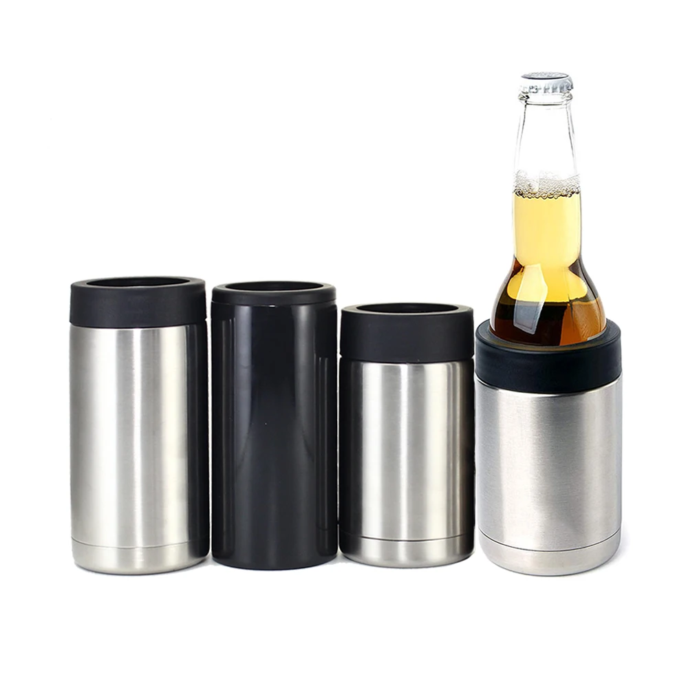 Drink Stainless Steel Beer Bottle Can Cooler Holder,Metal Double Insulated Shower Beer Vacuum Sealed Can Holder