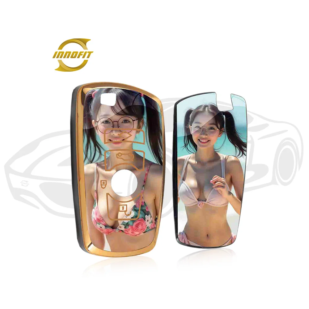 Innofit Cute People Car Key Case TPU Personalization Custom For BMW DENZA AlfaRomeo Xiaomi SAAB YAMAHA Scion Crown