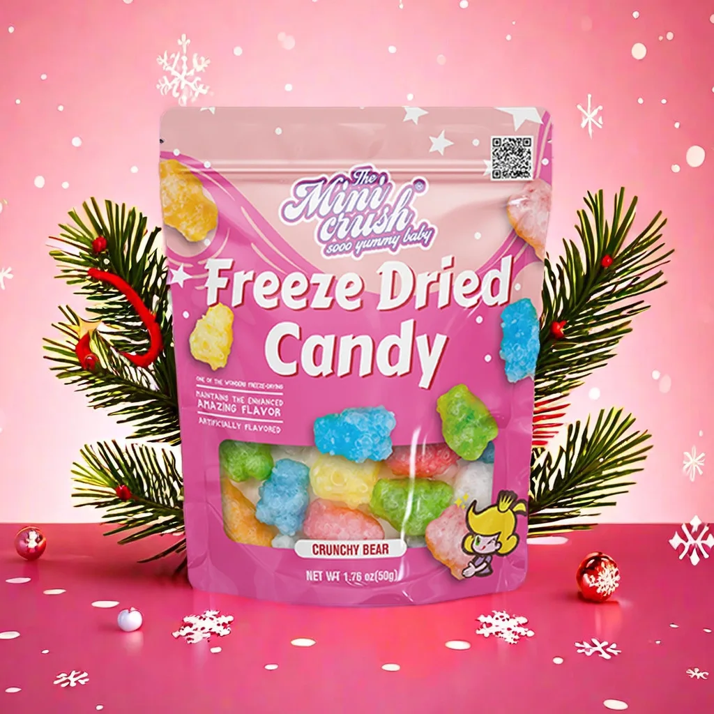 Crispy Candy Sweets Snacks Freeze-Dried Gummy Bears for Christmas