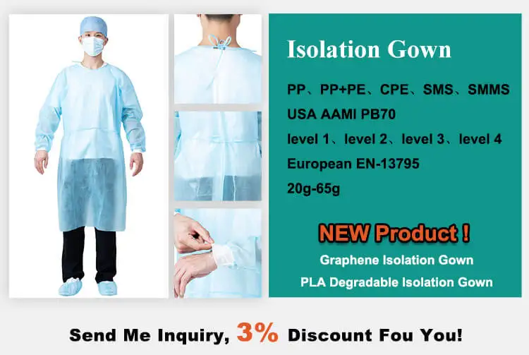 Rhycom Disposable Medical Non Woven Clothing Gown Isolation Protective Isolation Gowns Level 1 2 3 4