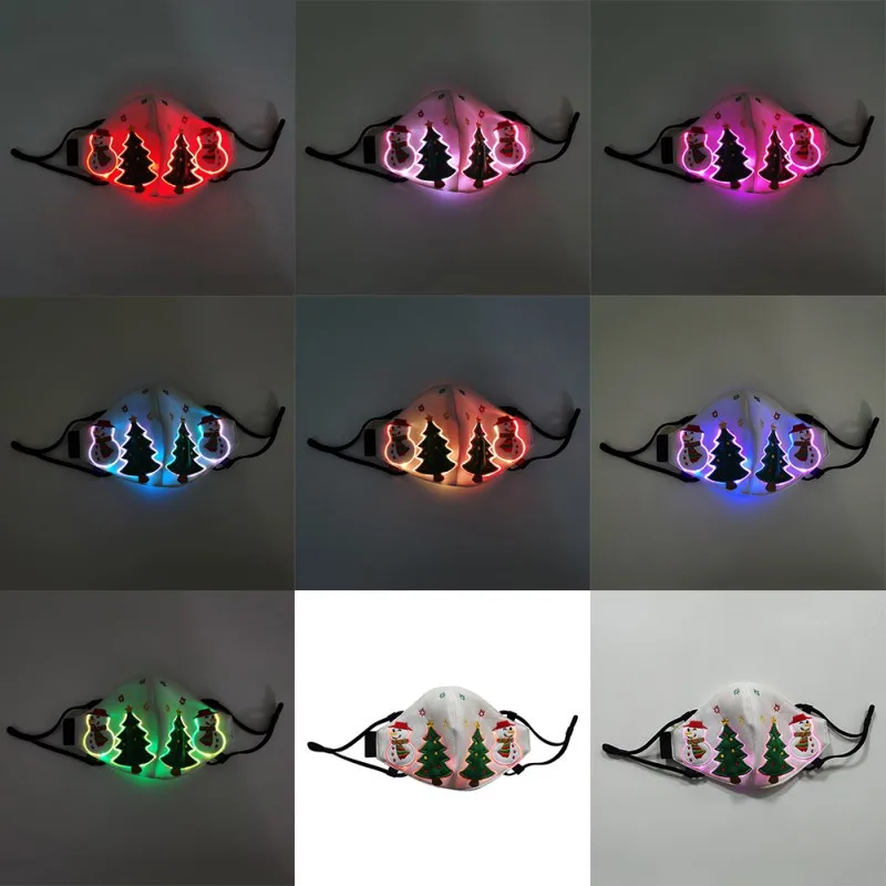 New USB Rechargeable LED Light Face Mask Glowing Luminous Dust Mask  Dancing Masquerade Costume Christmas Party Festival