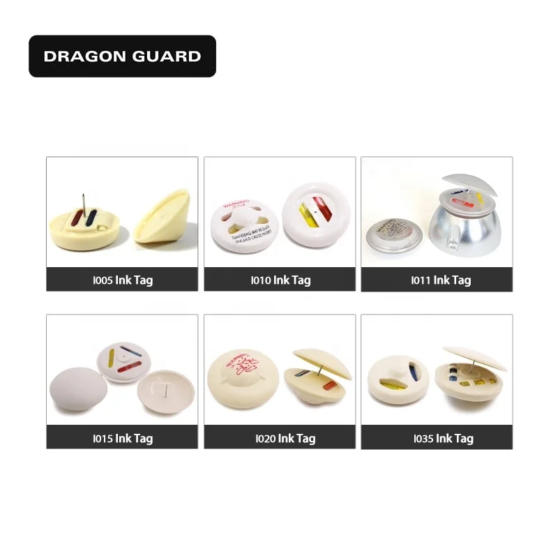 DRAGON GUARD Manufacturer Wholesale I005 Retail Security EAS Anti Theft Ink Hard Tag for Clothing