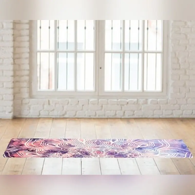 Home Gym Fitness Exercise Non-Slip Eco-Friendly Microfiber  Materials Customized Logo Printing Suede Yoga Mat Towel