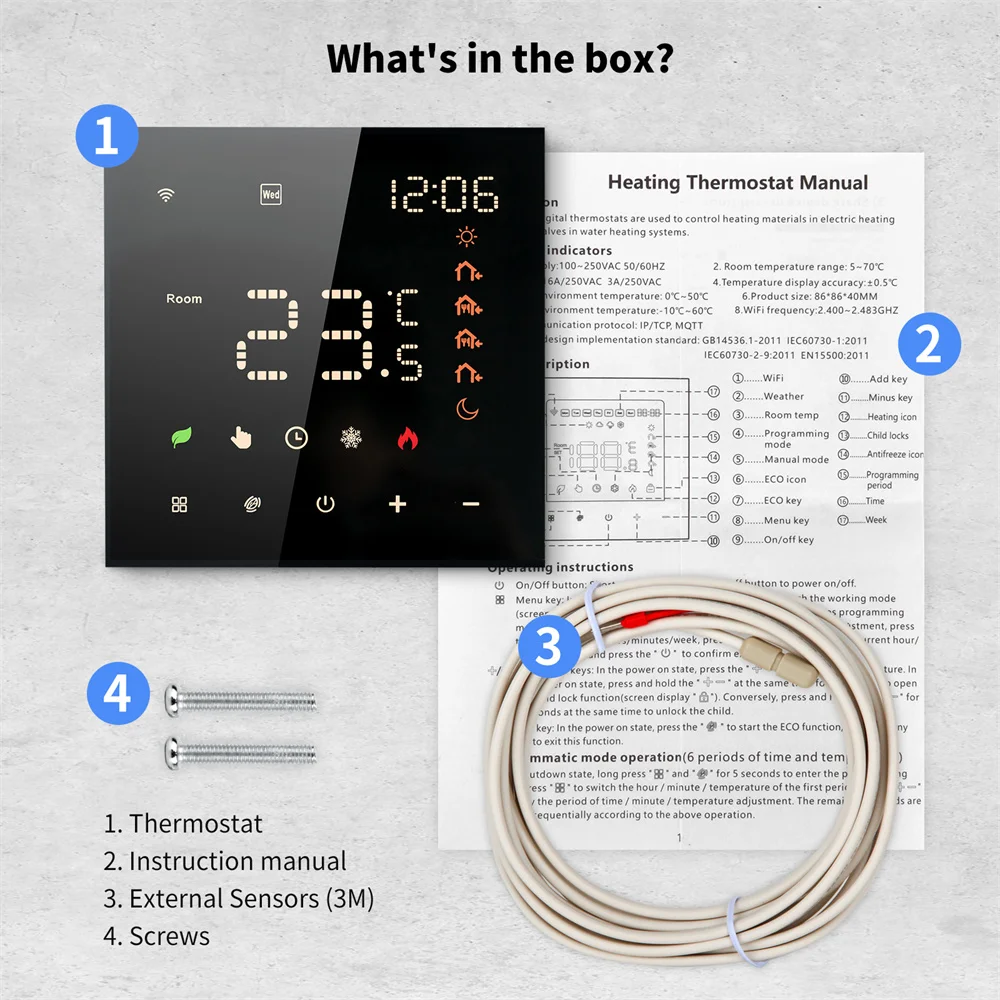 Smart Wifi Thermostat Temperature Controller Oem, Wifi Smart Thermostat, Wifi Smart Thermostat For Boiler