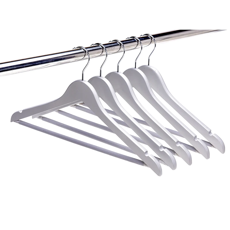 China supplier clothes short hanger non slip white wooden hanger