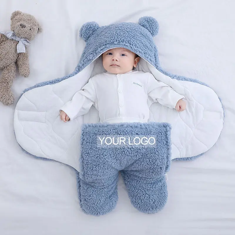 baby textile Hot sales newborn swaddle wrap organic cotton Cute Newborn Sleeping Wrap bear baby sleeping bags Baby Products