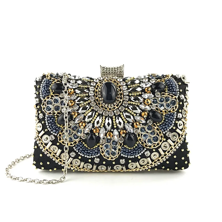 2020 vintage style women Luxurious sequin beaded clutch evening bags
