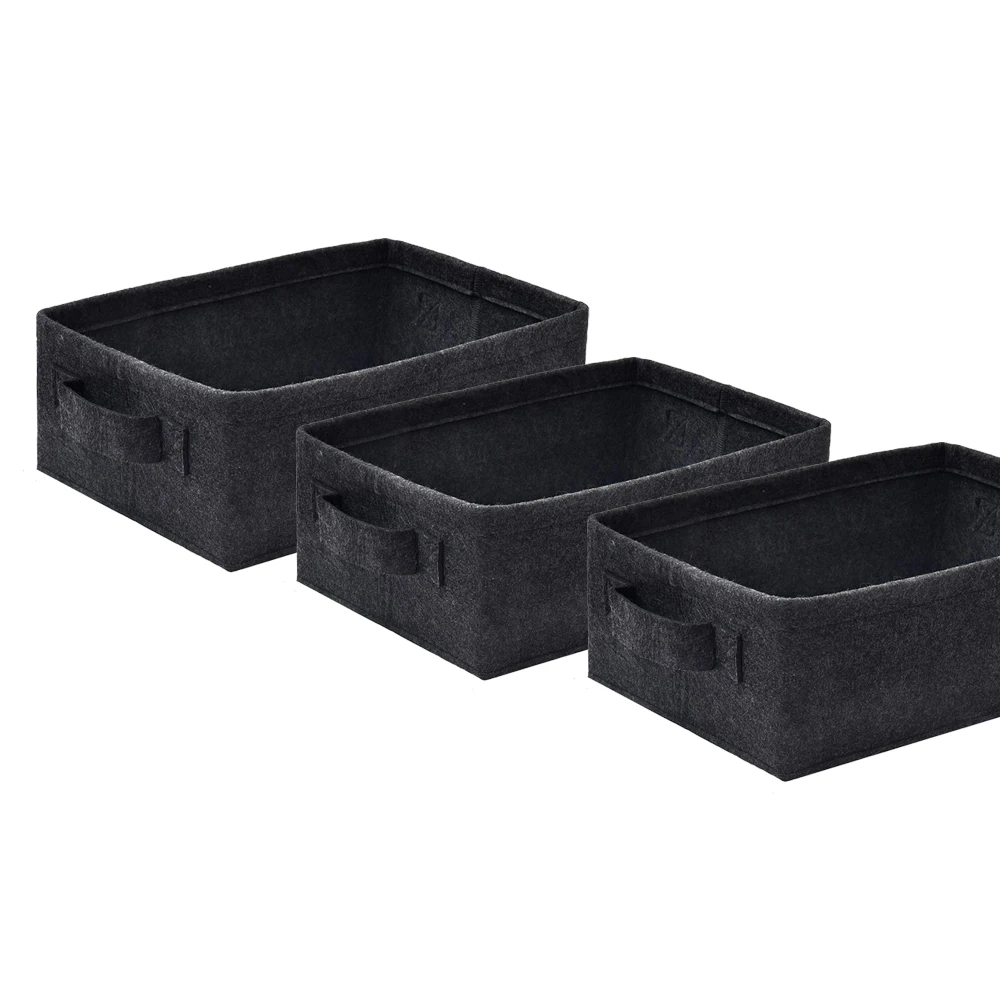 foldable Storage Basket with Handles  Toy Storage Box, Book Felt Storage Bin  Laundry Basket