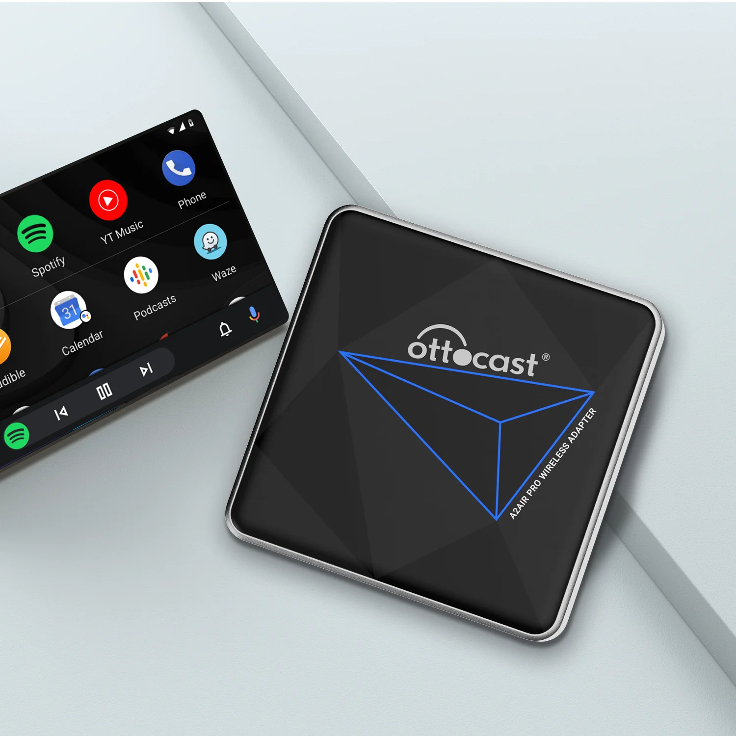 Ottocast Portable Wireless Carplay Android Auto Car mini Box for Android phone Wired OEM to Wireless