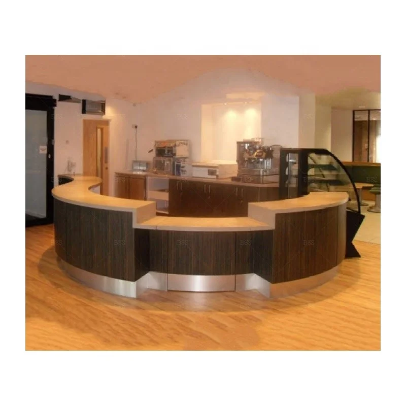 Дизайнерская барная стойка для кафе китайская Профессиональная Горячая Распродажа красивый высококлассный Каменный Шпон под заказ круглая